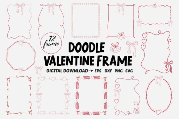 Download Doodle Valentine Frame SVG PNG Bundle - Premium Resources
