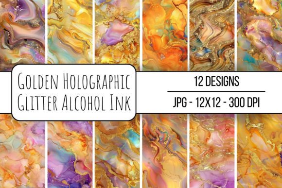 Download Golden Holographic Glitter Alcohol Ink - Holographic glitter Collection