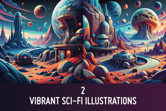 Download 2 Amazing Sci-fi Colorful Illustrations - Premium Resources